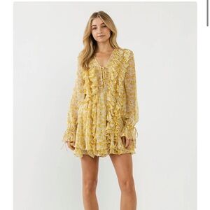 Floral Yellow Ruffle Dress